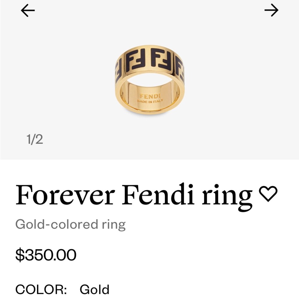 Fendi Foreve Ring size small